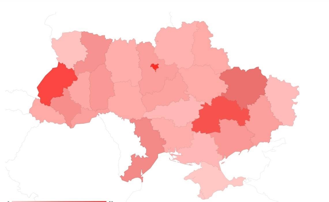 Мапа читачів видавництва «Український пріоритет»