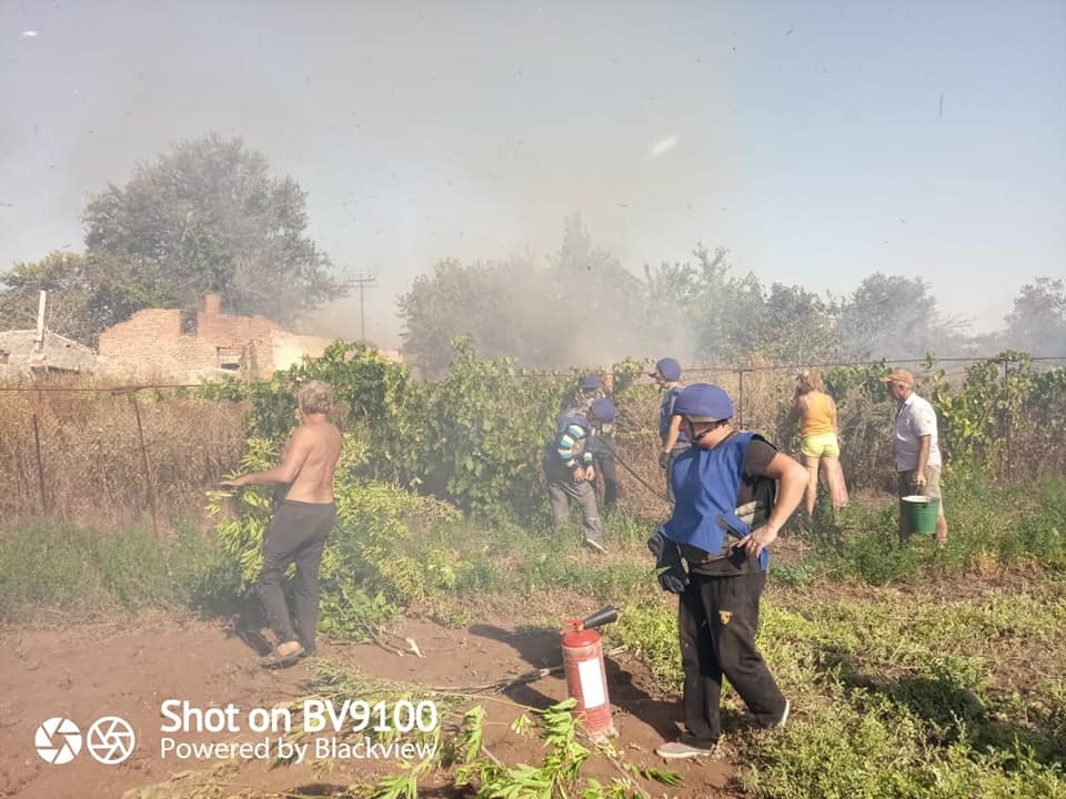 Тушение пожара в Жованке