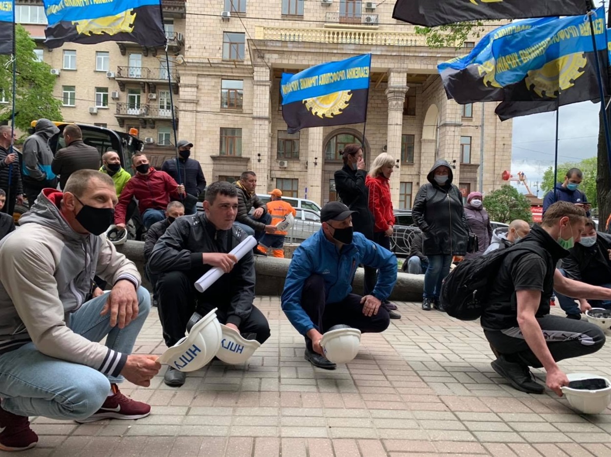 Страйк шахтарів у Києві 12 травня 2021 року.