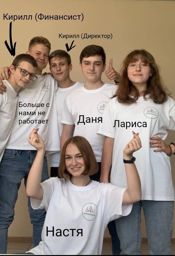 Cейчас в команде "Wood&Kids.UA" работают 5 страшеклассников.