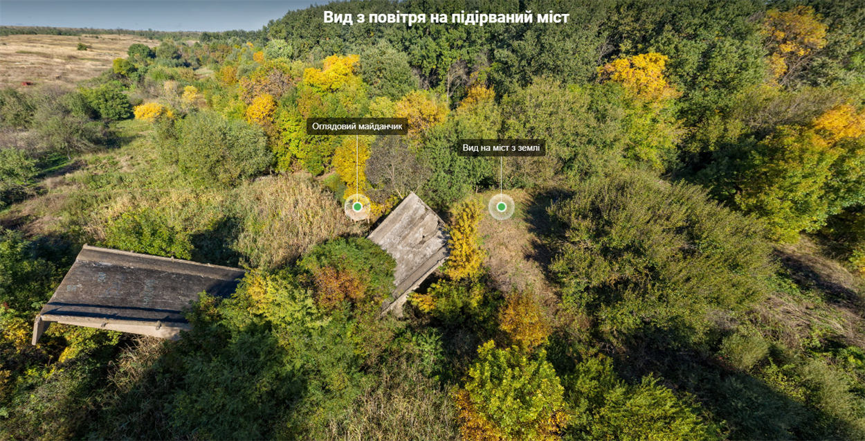 Вид на мост времен Второй мировой войны