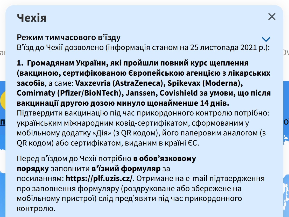 Правила въезда в Чехию