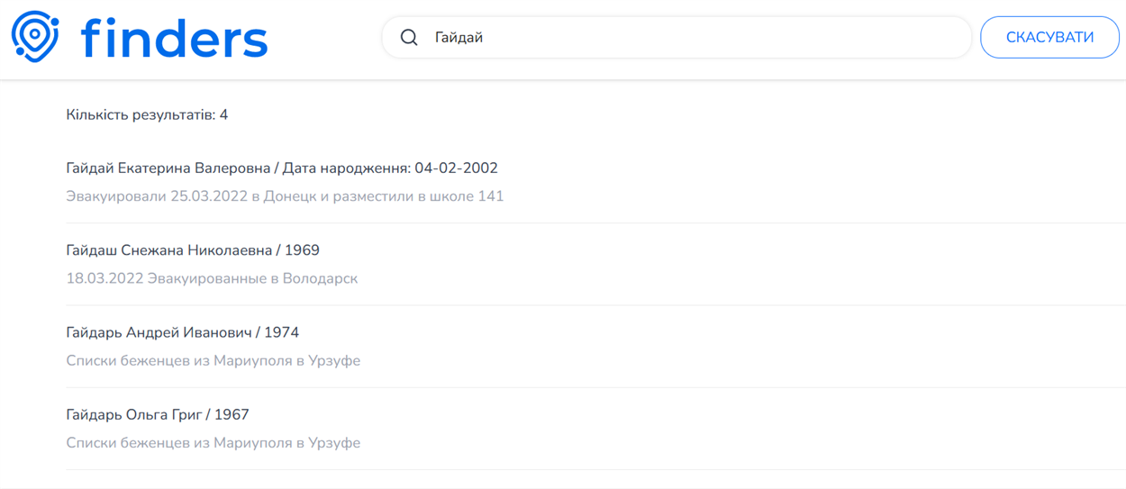 Проект Finders
