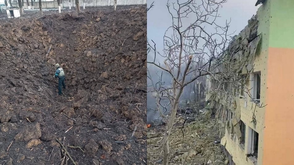 Російський літак скинув бомбу на пологовий будинок №3 Маріуполя