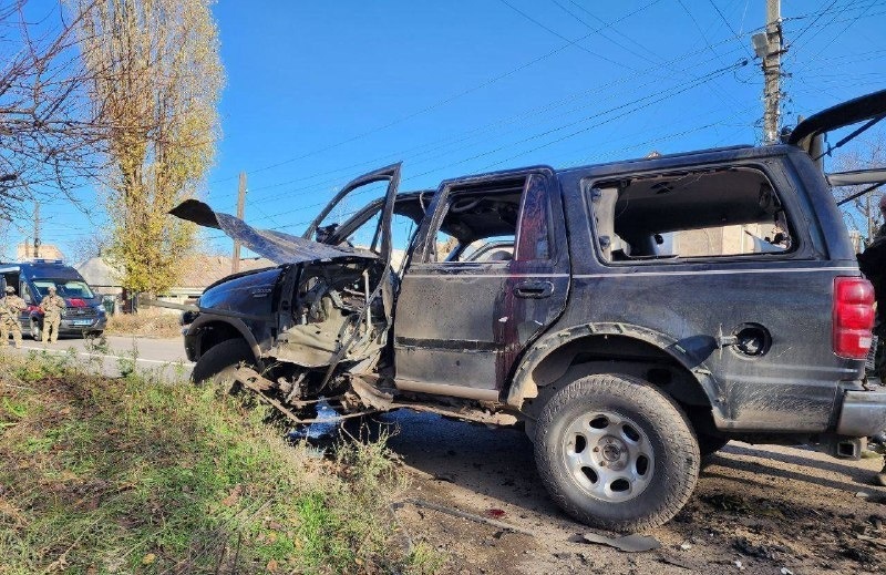 Підірвана автівка бойовика