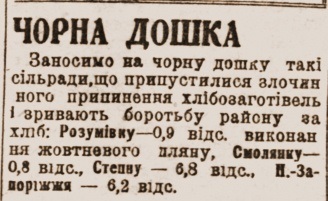 Радянська влада запровадила "чорну дошку"