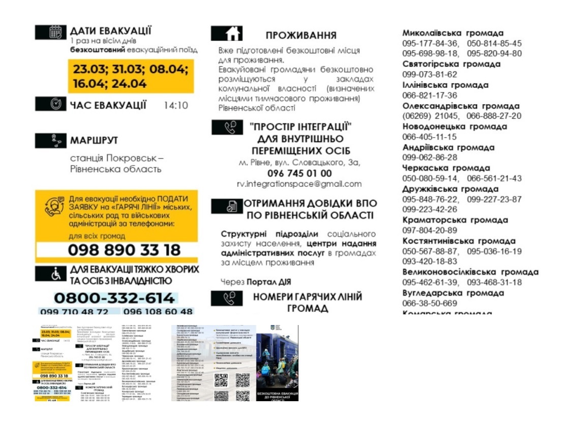 Інформація щодо евакуації з Донеччини