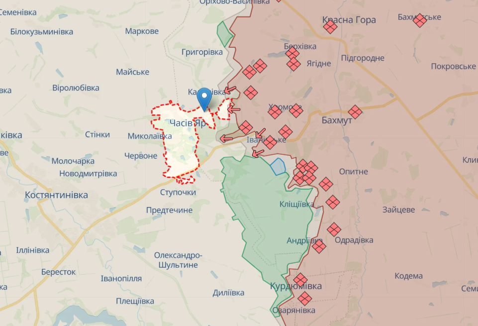 Ворог пданує захопити Часів Яр до 9 травня