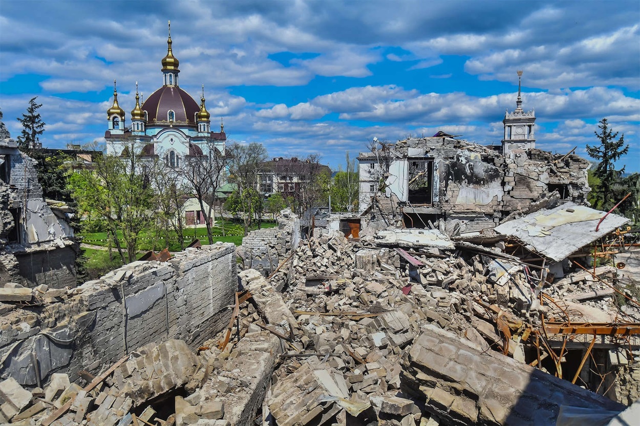 Центр Маріуполя після захоплення росіянами