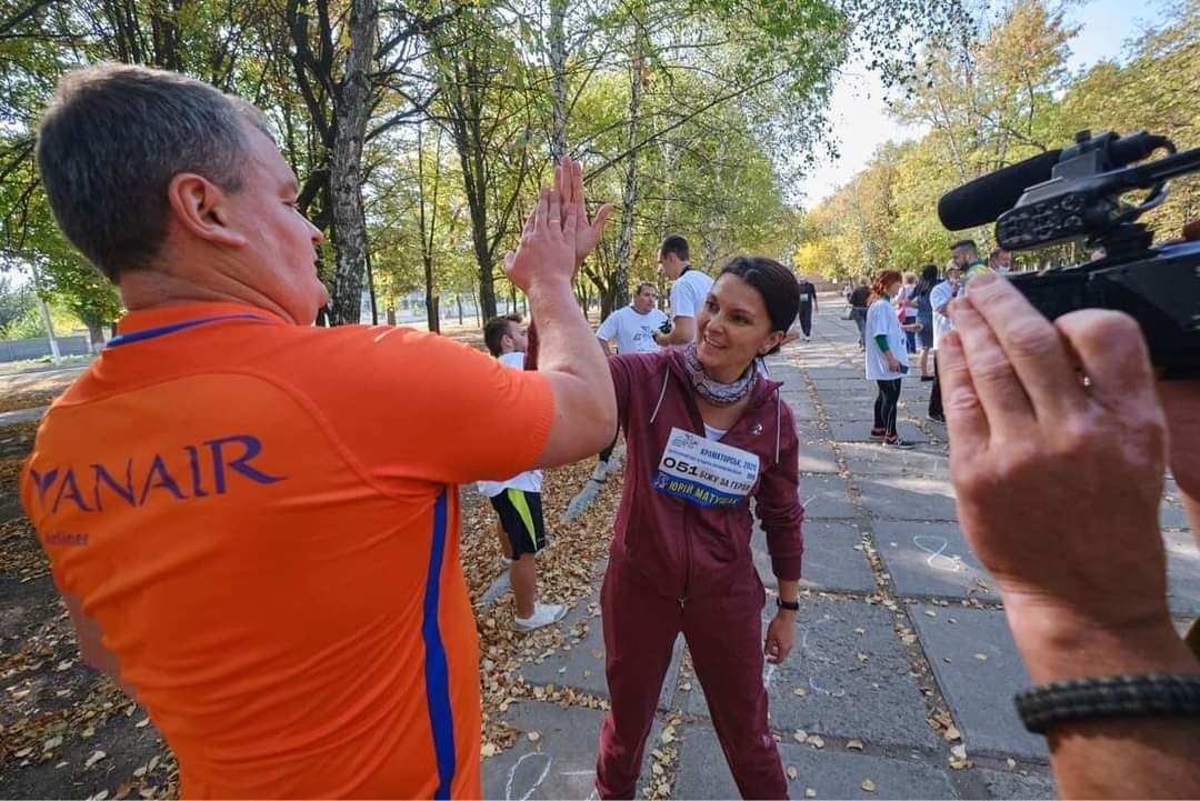 Тетяна Ігнатченко під час забігу пам'яті загиблих героїв, Краматорськ, 2020 рік