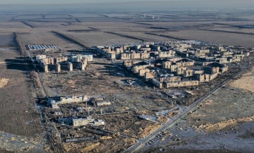 Зруйнований боями Вугледар 