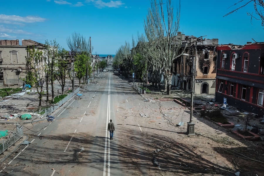 Проспект Миру після приходу росіян