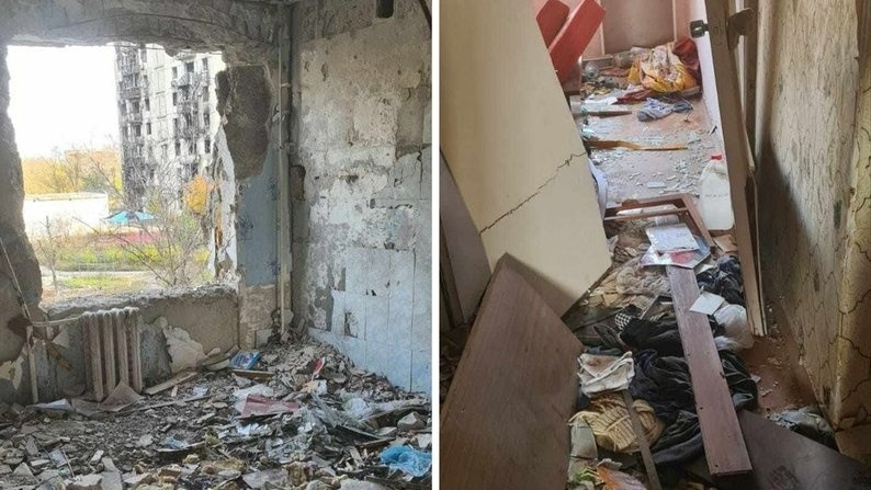 Руйнування у будинку родини Олени Матюшиної в Маріуполі