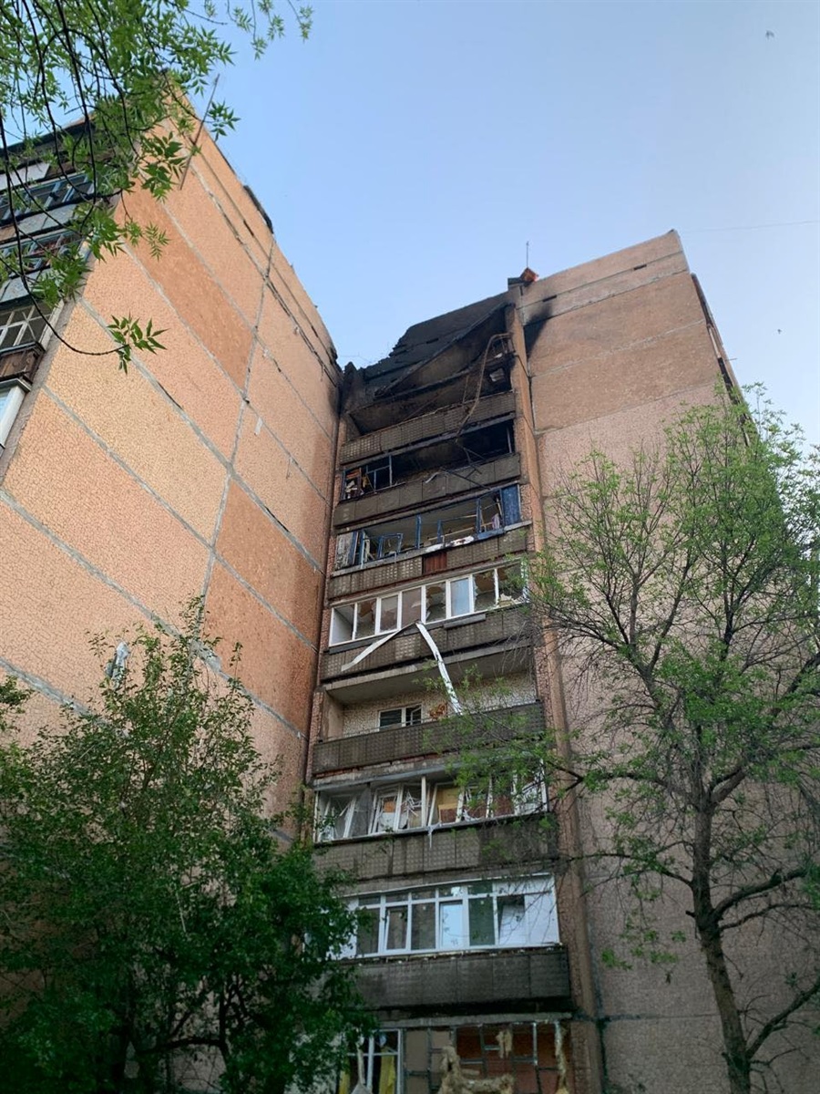 Будинок у Краматорську, у який влучив російський безпілотник