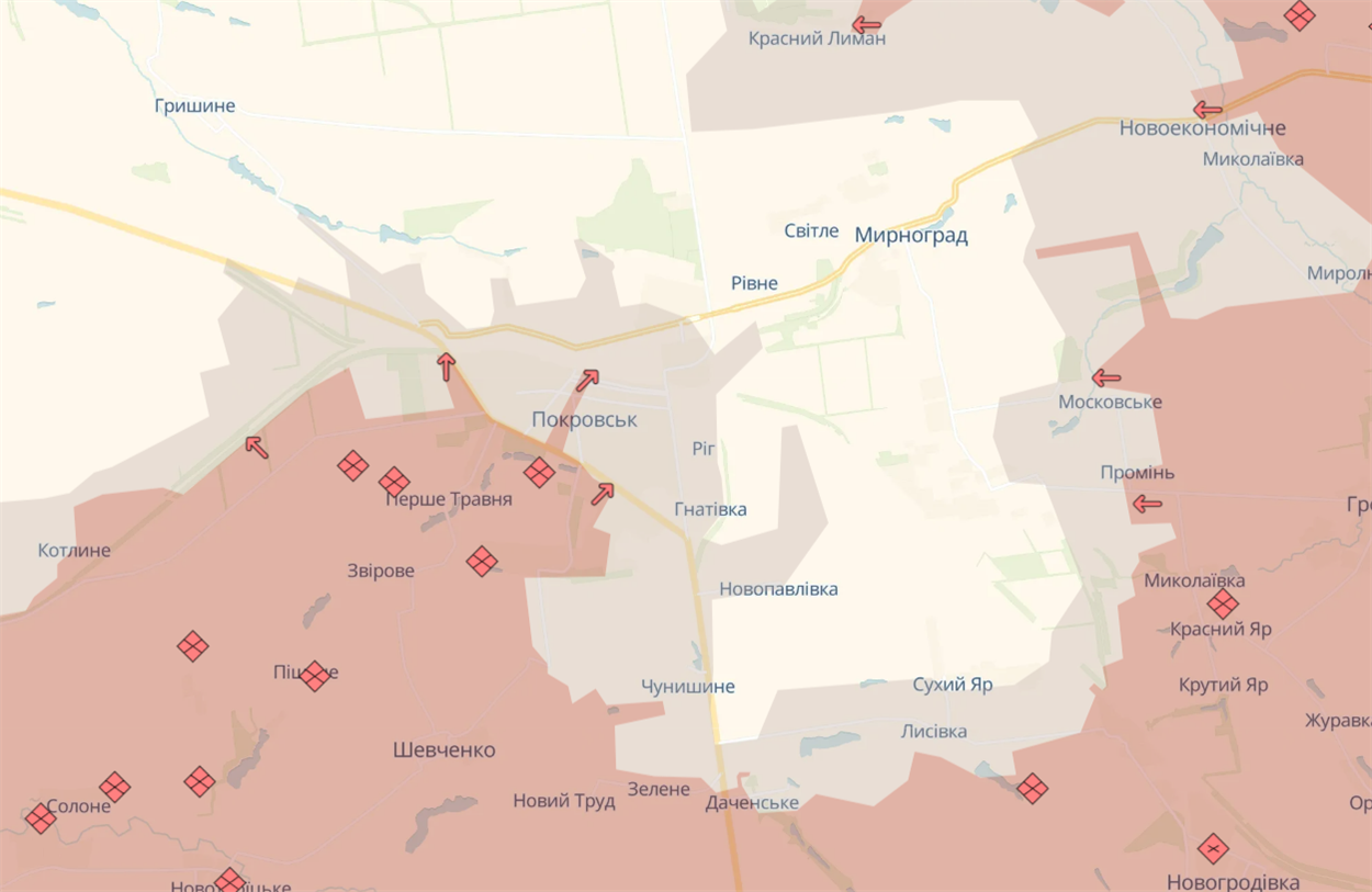 Мапа DeepState, Покровськ, 11 листопада 2025