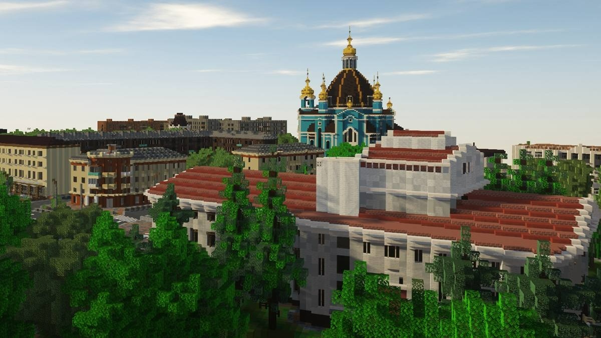 Драмтеатр та Храм Покрови Пресвятої Божої Матері у Minecraft