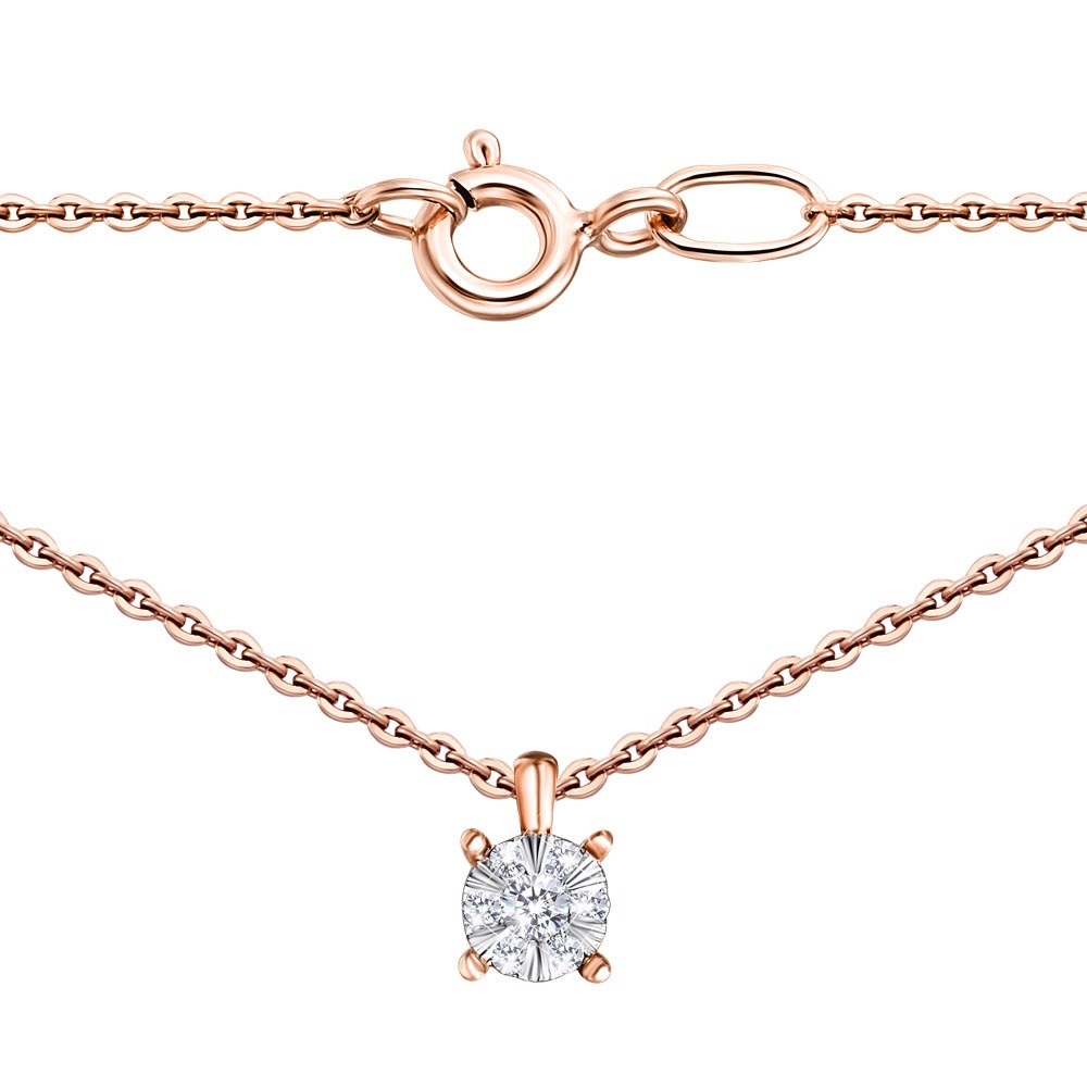 Колье из комбинированного золота с бриллиантами 809012/66024-1/14/1/9082