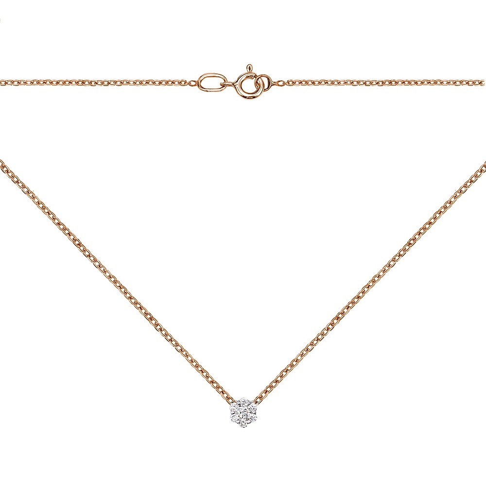 Колье из комбинированного золота с бриллиантом 809003/66024-3/14/1/9082