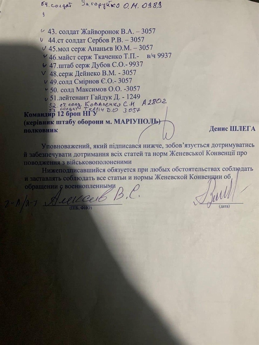 Підпис Алєксєєва на документах