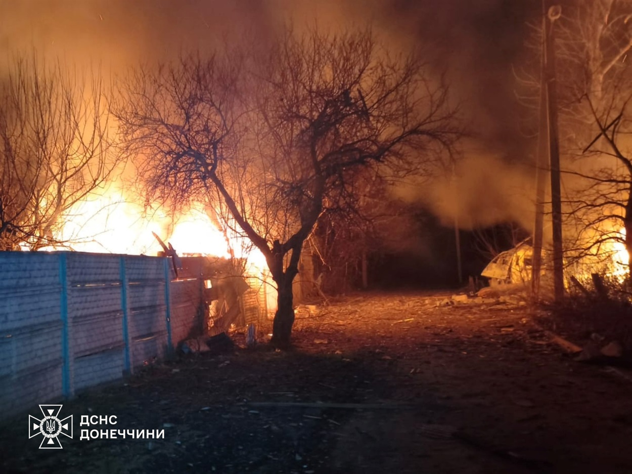 Пожежа у Дружківці внаслідок авіаудару
