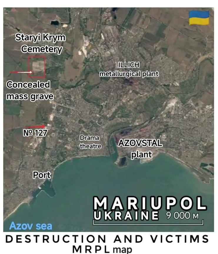 Розташування прихованого поховання у Маріуполі