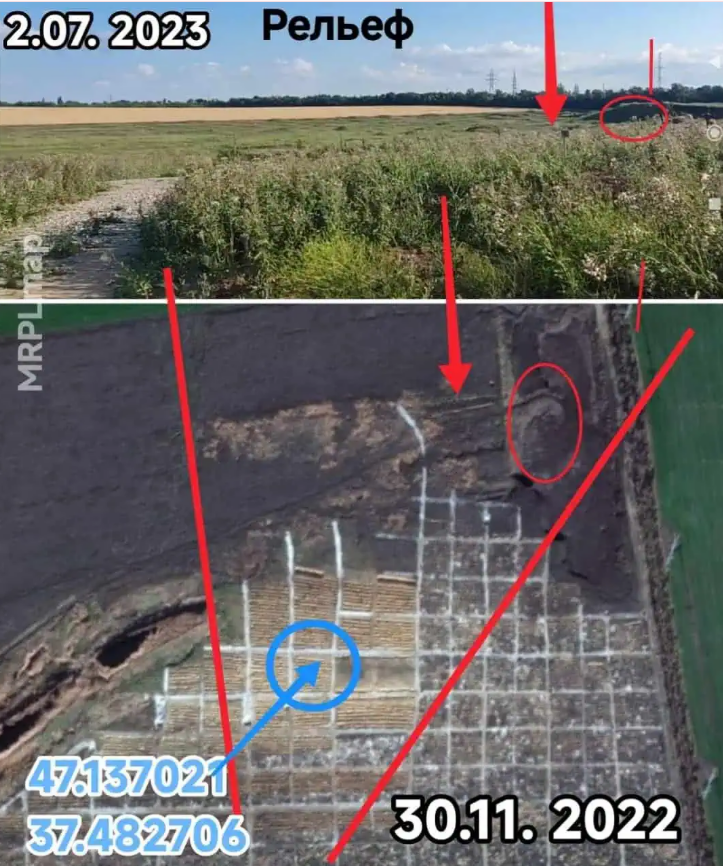 Розташування прихованого поховання у Маріуполі